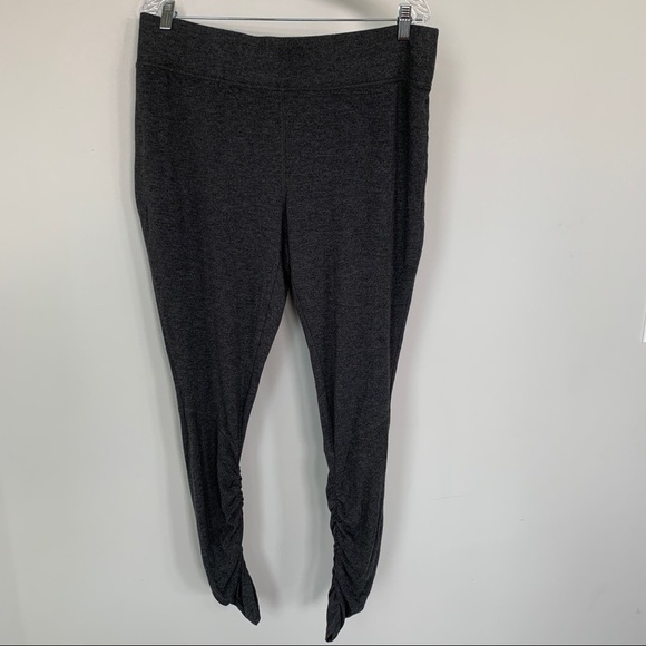 Athleta Grey Modal Leggings With Ruching Size L - Picture 1 of 8